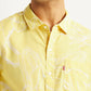 Men's Floral Yellow Slim Fit Shirt - Detail View