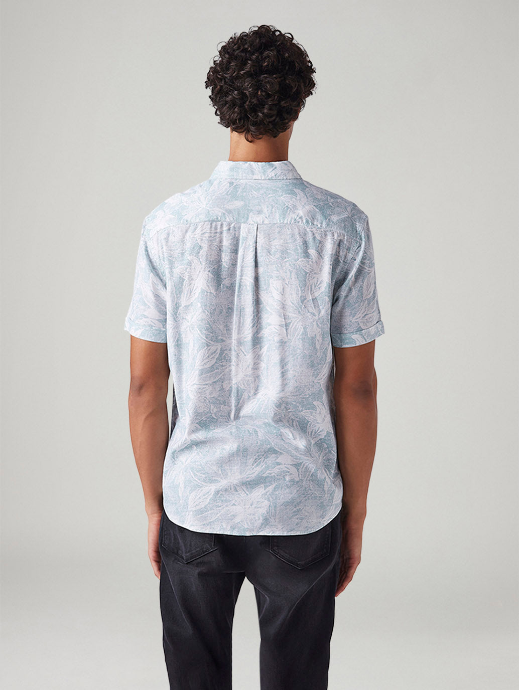 Men's Printed Slim Fit Shirt - Back View