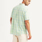 Men's Checkered Green Slim Fit Shirt - Back View