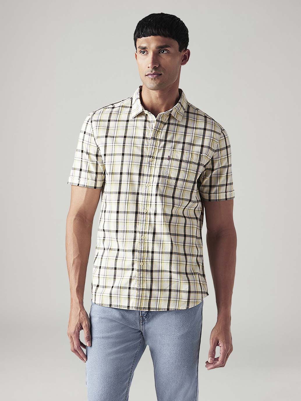 Men's Checkered Slim Fit Shirt - Styleshot View