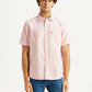 Men's Solid Light Pink Slim Fit Oxford Shirt - Front View