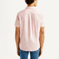 Men's Solid Light Pink Slim Fit Oxford Shirt - Back View