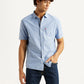 Men's Solid Light Blue Slim Fit Oxford Shirt - Styleshot View