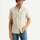 Men's Solid Beige Slim Fit Shirt - Styleshot View
