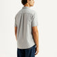 Men's Solid Light Grey Slim Fit Oxford Shirt - Back View