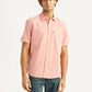 Men's Solid Light Pink Slim Fit Oxford Shirt - Front View
