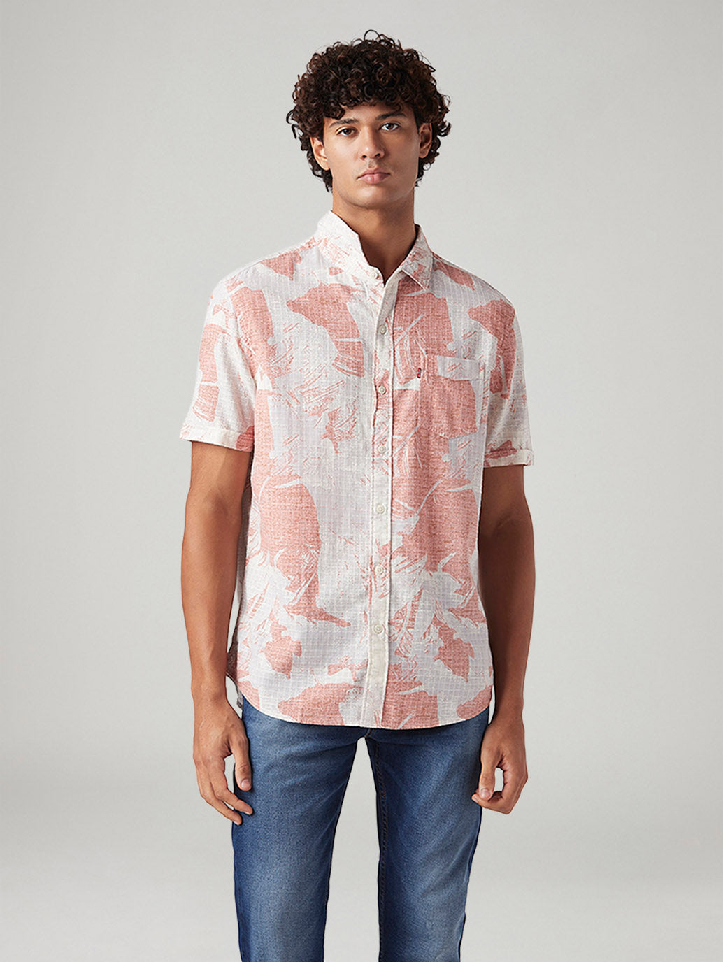 Men's Abstract Slim Fit Shirt - Front View