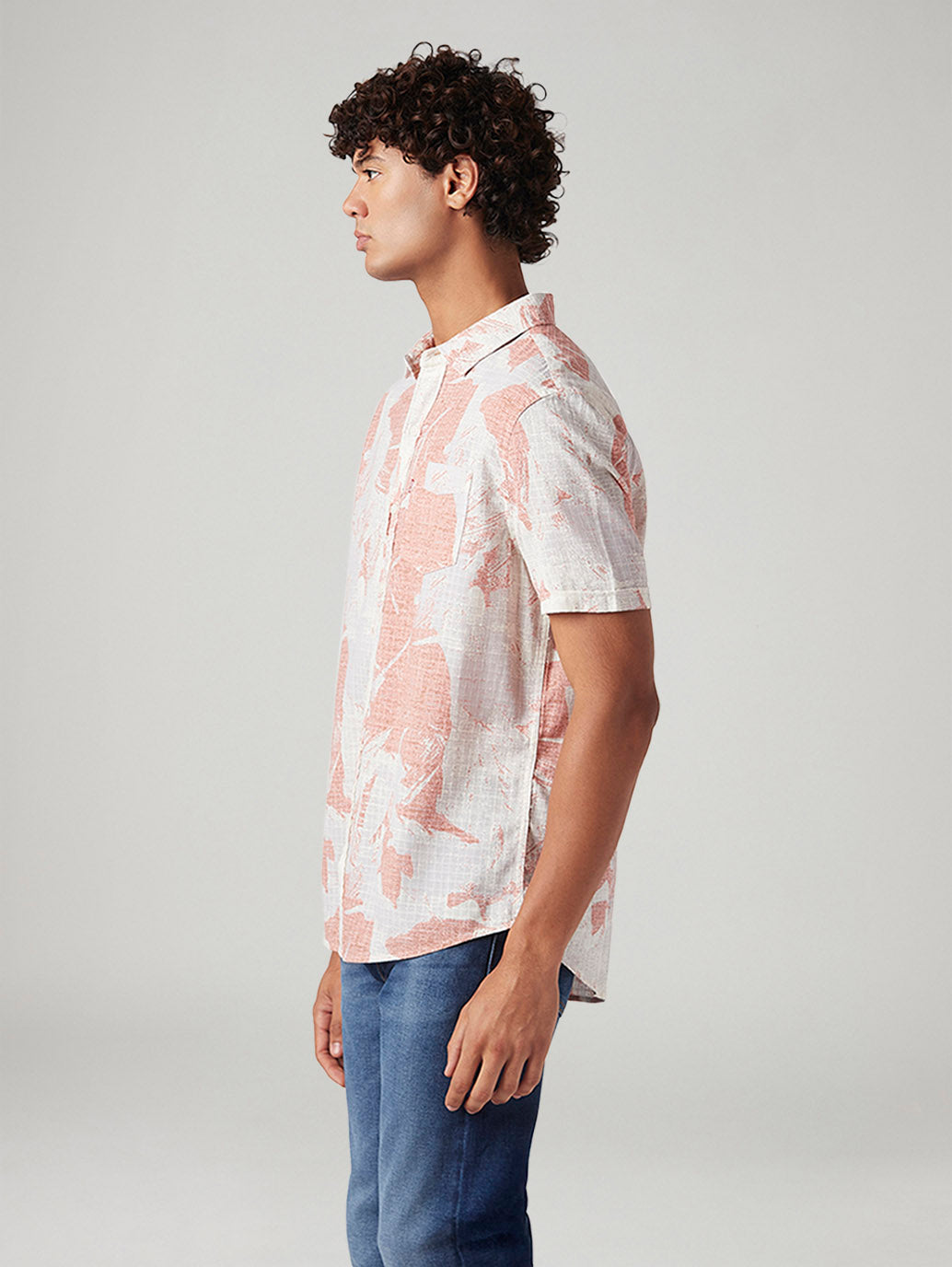 Men's Abstract Slim Fit Shirt - Side View
