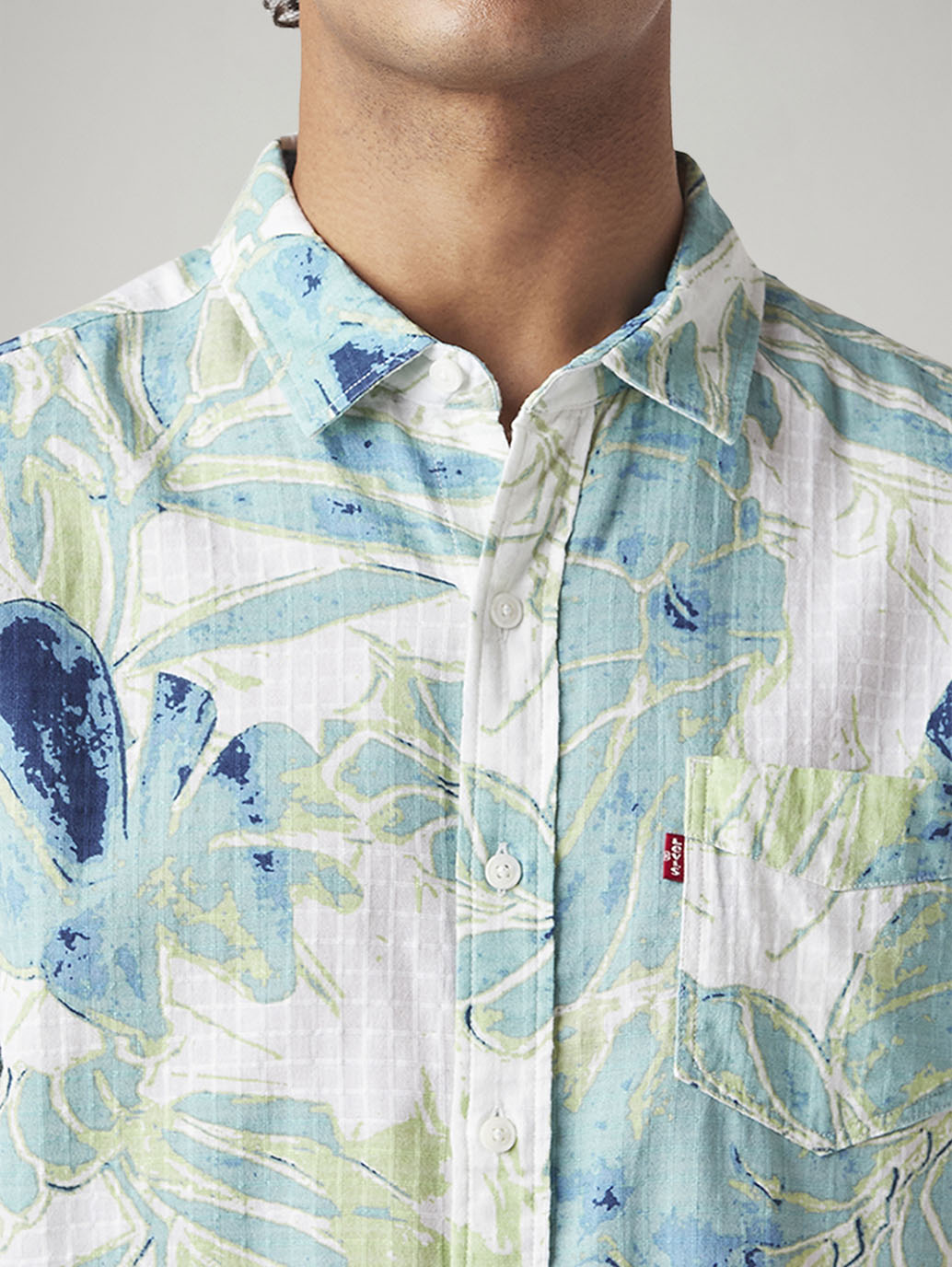 Men's Printed Slim Fit Shirt - Detail View
