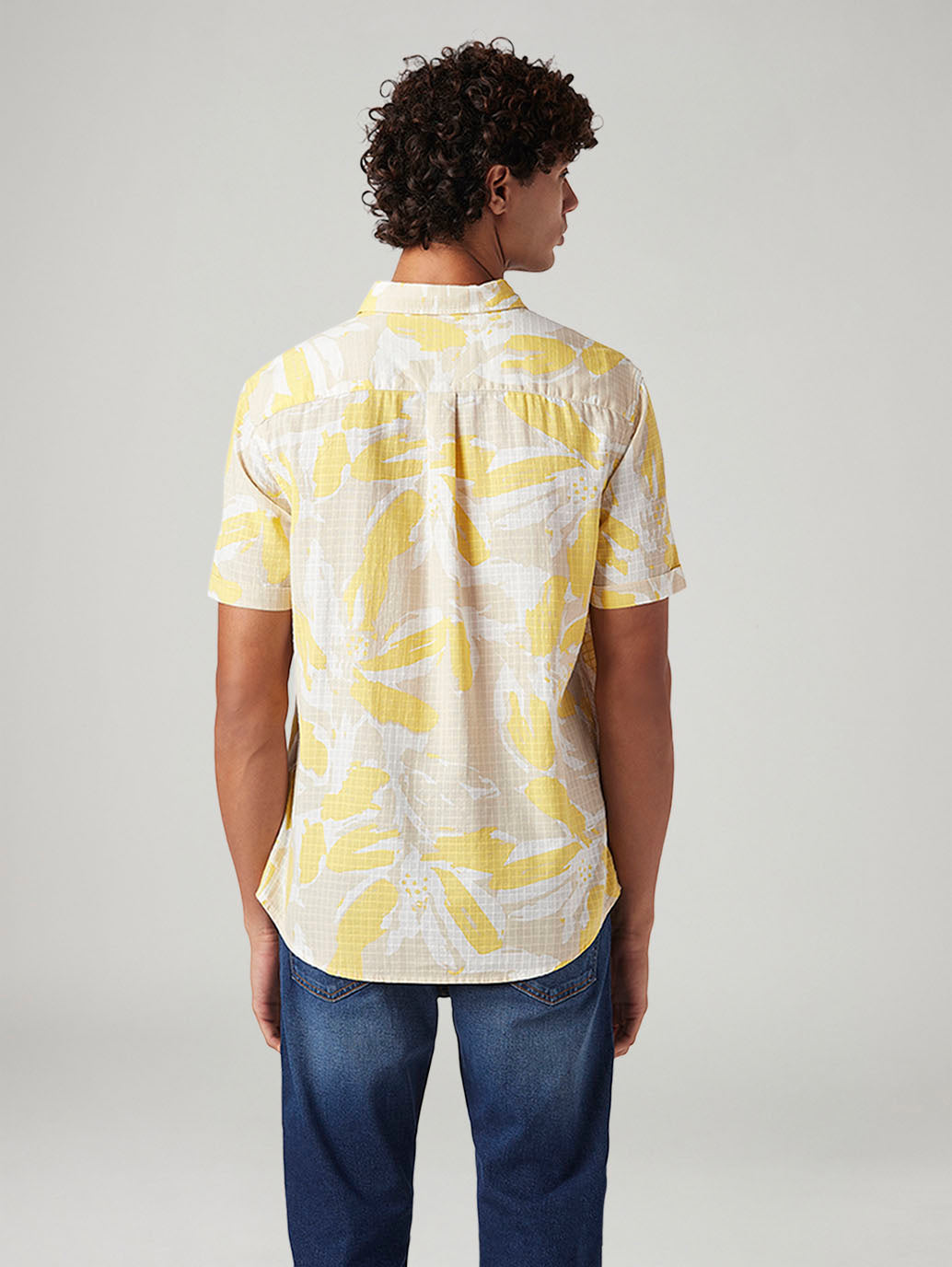 Men's Abstract Slim Fit Shirt - Back View