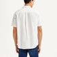 Men's Solid White Slim Fit Shirt - Back View