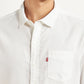 Men's Solid White Slim Fit Shirt - Detail View