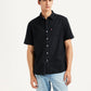 Men's Solid Black Slim Fit Shirt - Styleshot View