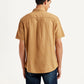 Men's Solid Yellow Slim Fit Oxford Shirt - Back View