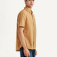 Men's Solid Yellow Slim Fit Oxford Shirt - Side View