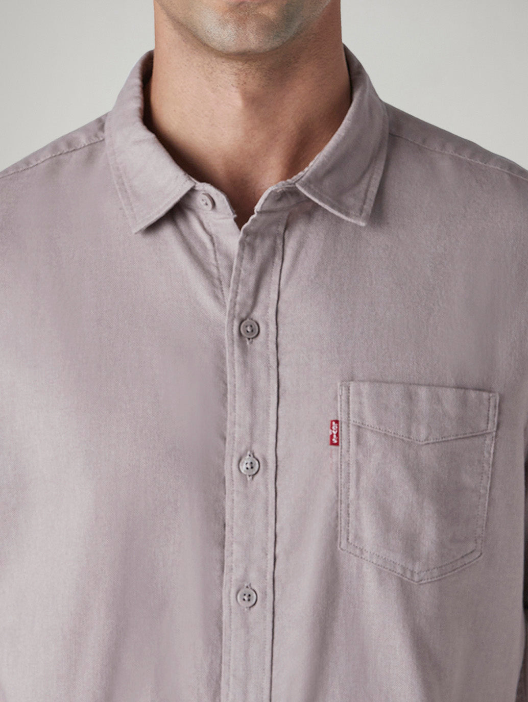 Men's Solid Slim Fit Oxford Shirt - Detail View