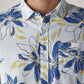 Men's Floral Slim Fit Dobby Shirt - Detail View