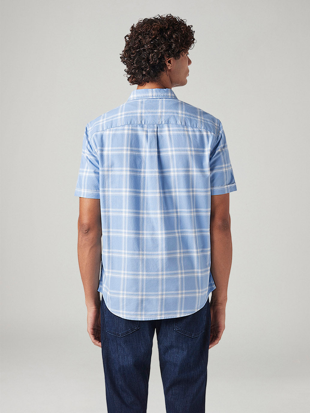 Men's Checkered Slim Fit Shirt - Back View