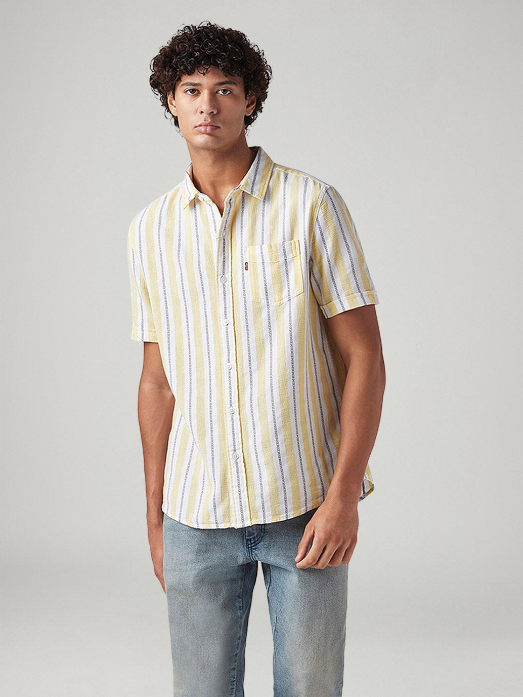 Men's Striped Relaxed Fit Shirt - Styleshot View
