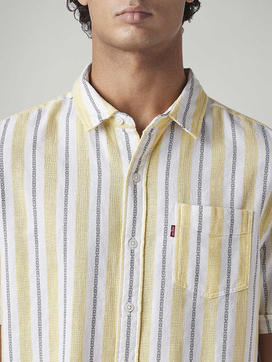 Men's Striped Relaxed Fit Shirt - Detail View