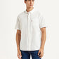 Men's Solid White Slim Fit Oxford Shirt - Front View