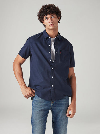levi's Men's Solid Navy Slim Fit Oxford Shirt-picture-18