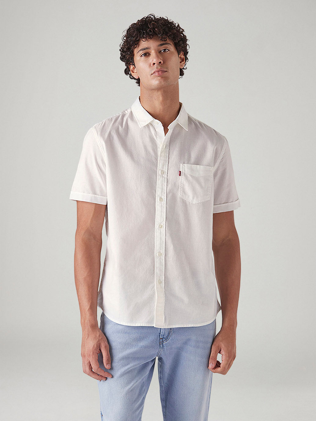Men's Solid White Slim Fit Oxford Shirt