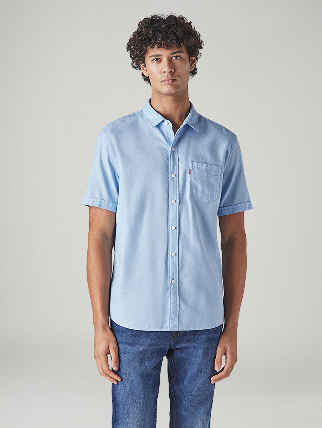 Men's Solid Slim Fit Shirt - Front View