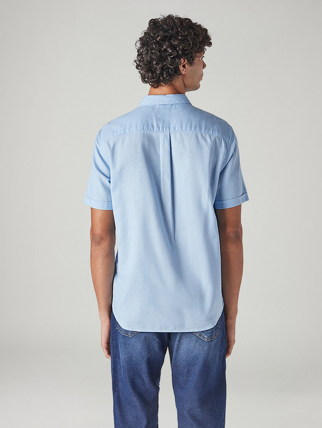 Men's Solid Slim Fit Shirt - Back View