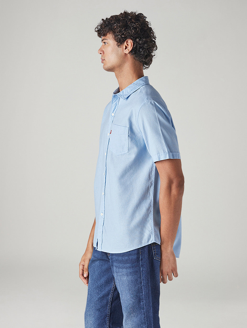 Men's Solid Slim Fit Shirt - Side View
