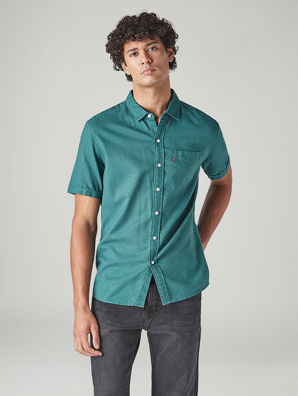 Men's Solid Slim Fit Oxford Shirt