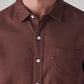 Men's Solid Slim Fit Oxford Shirt - Detail View