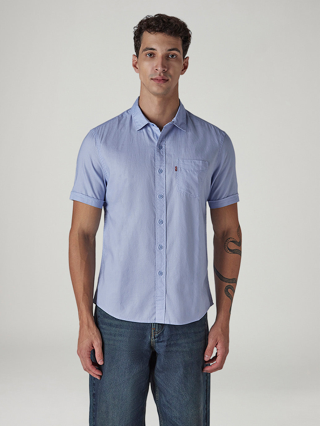 Men's Solid Button Down Collar Slim Fit Oxford Shirt - 20 View