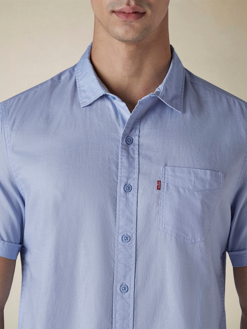 Men's Solid Button Down Collar Slim Fit Oxford Shirt - detail View
