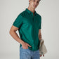 Men's Solid Button Down Collar Slim Fit Oxford Shirt - Styleshot View