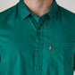 Men's Solid Button Down Collar Slim Fit Oxford Shirt - Detail View