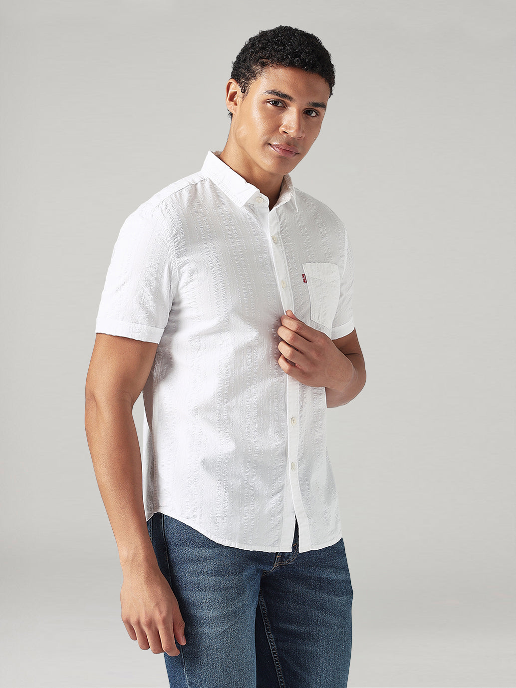 Men's Solid Slim Fit Oxford Shirt - Styleshot View