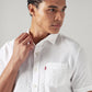 Men's Solid Slim Fit Oxford Shirt - Detail View