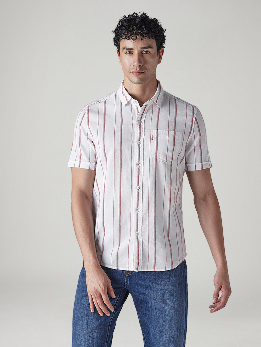 Men's Striped Slim Fit Dobby Shirt