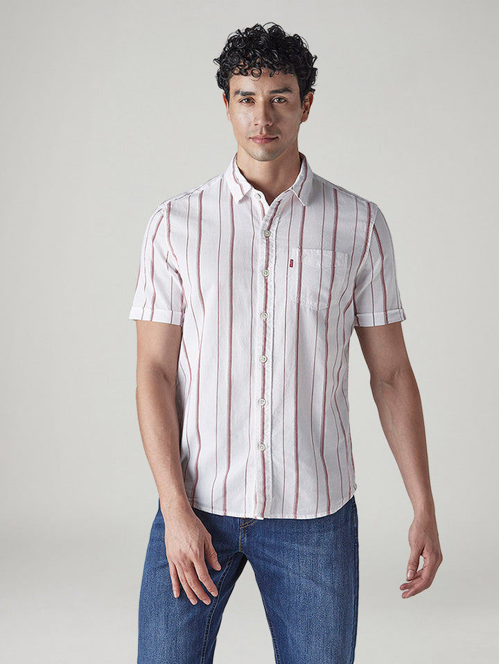 Men's Striped Slim Fit Dobby Shirt