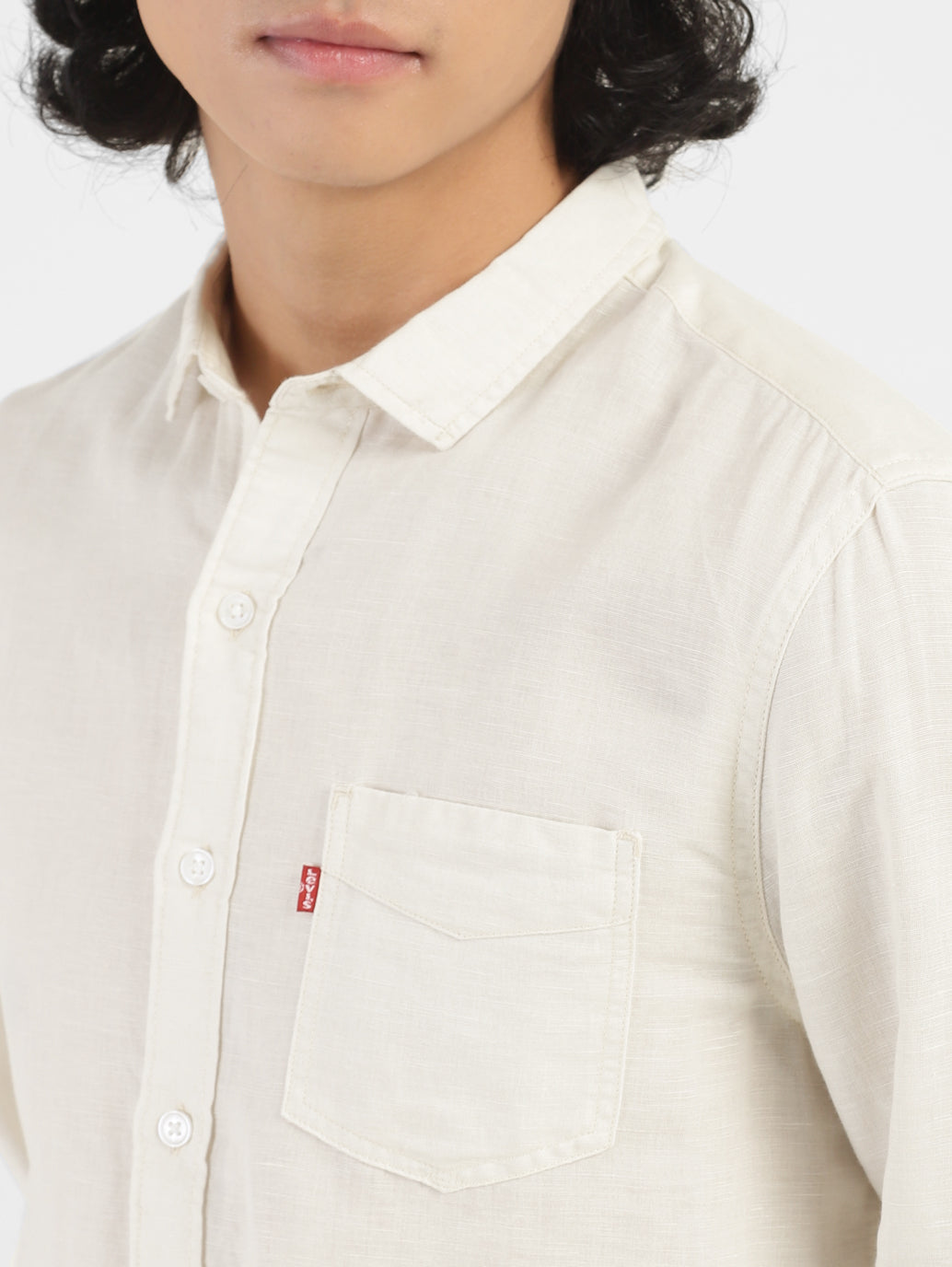 Men's Solid Spread Collar Shirt