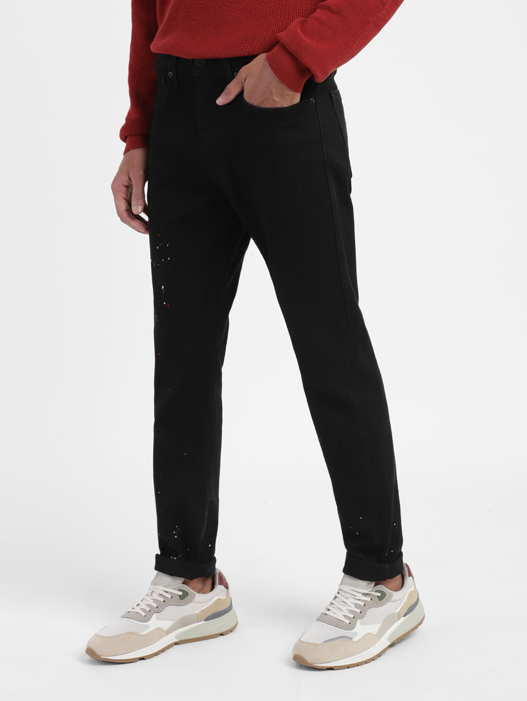 Men's 512 Black Slim Tapered Fit Mid Rise Jeans - d6638586-6a15-4122-ab23-bdabce425603 View
