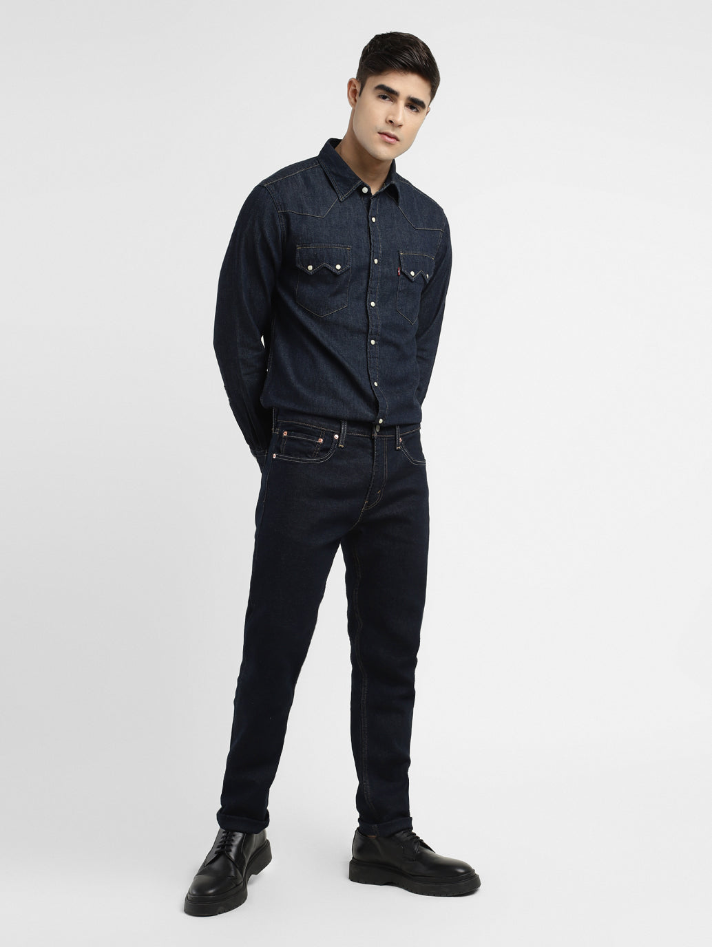Men's 512 Navy Blue Slim Tapered Fit Mid Rise Jeans