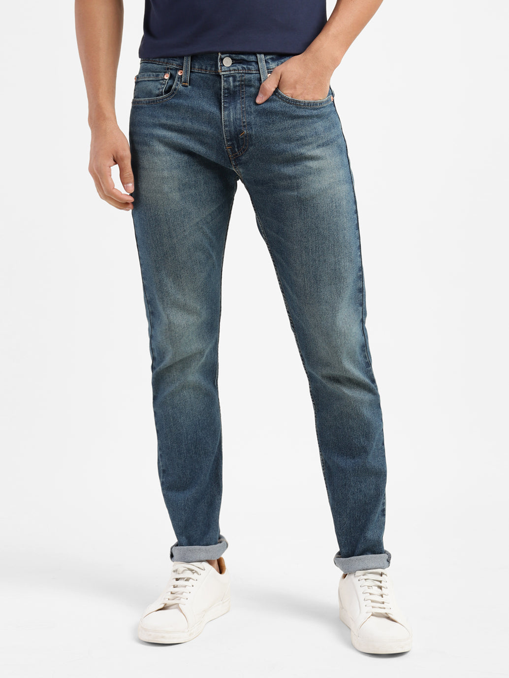 Men's 512 Blue Slim Tapered Fit Mid Rise Jeans - a9e81262-acf6-4635-b71b-5037a4a33518 View