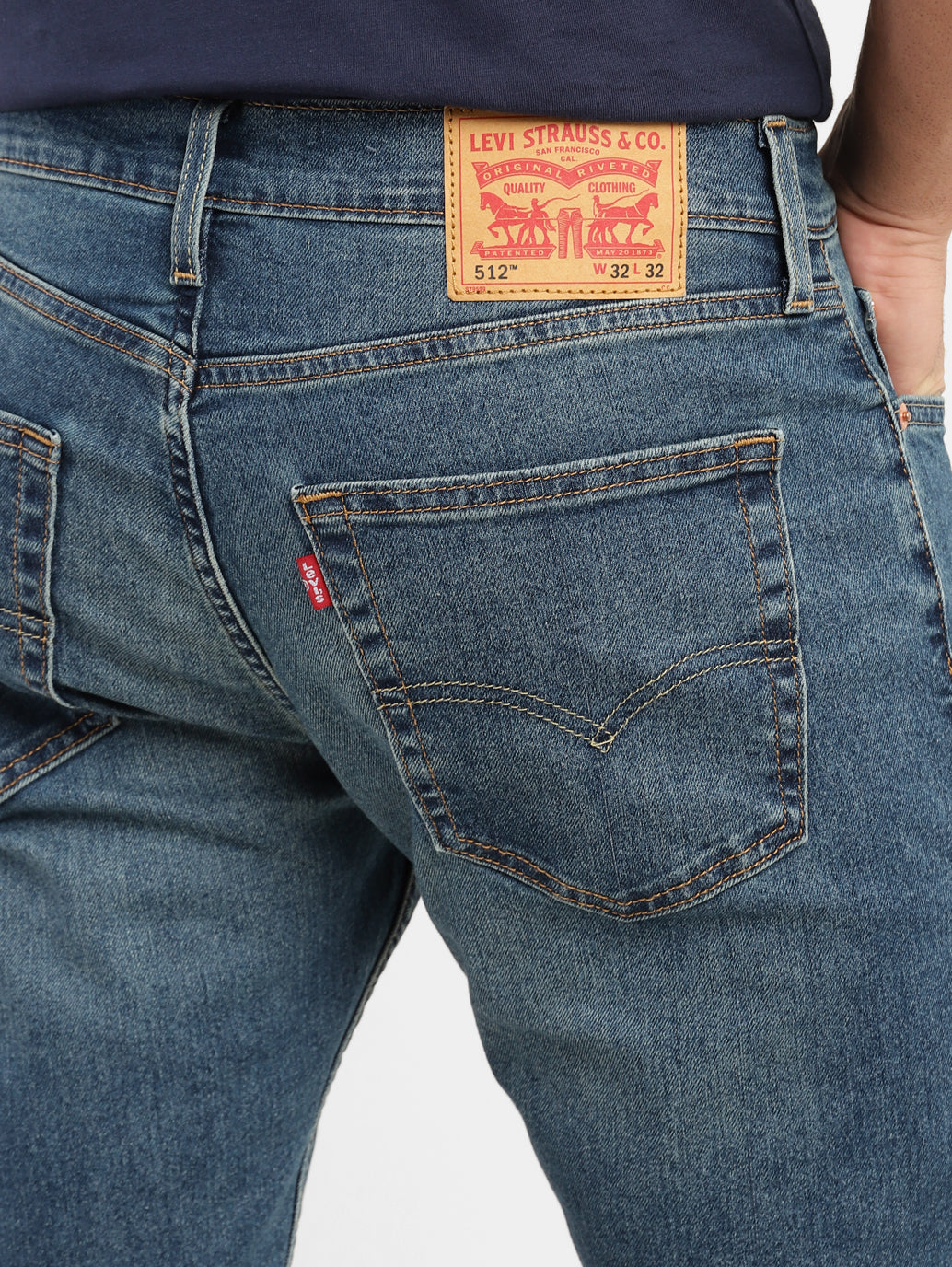 Men's 512 Blue Slim Tapered Fit Mid Rise Jeans - 41001a34-3747-4cef-9c05-3e5933f17314 View