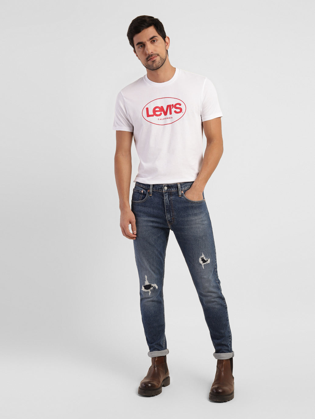 Men's 512 Blue Slim Tapered Fit Mid Rise Jeans