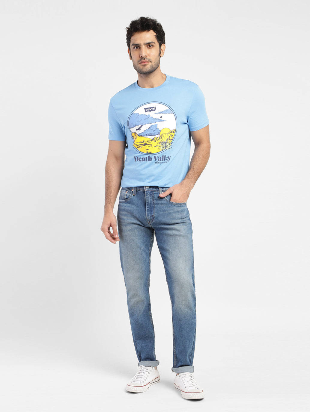 Men's 512 Blue Slim Tapered Fit Mid Rise Jeans
