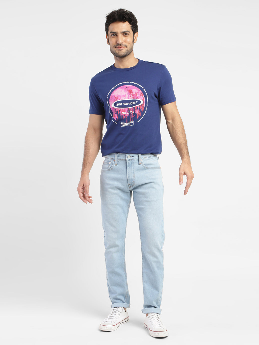 Men's 512 Blue Slim Tapered Fit Mid Rise Jeans - fa025421-d9af-410c-9923-169cac708069 View