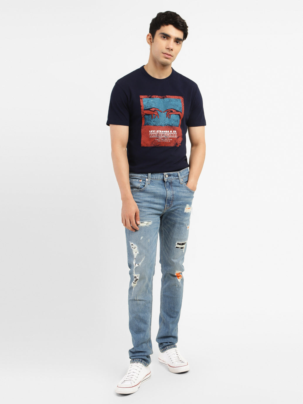Men's 512 Blue Slim Tapered Fit Mid Rise Jeans