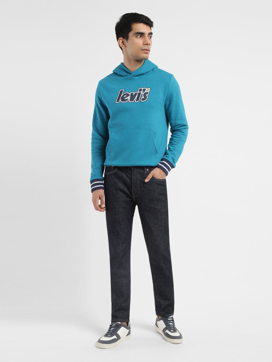 Men's 512 Navy Blue Slim Tapered Fit Mid Rise Jeans - Styleshot View